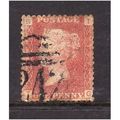 GREAT BRITAIN 1858-79 QV SG44 1d RED BROWN PLAT...