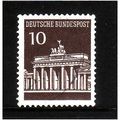 GERMANY 1966 BRANDENBURG GATE BERLIN 10pf BROWN...