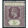 Sierra Leone 1912 SG118 5d Purple & Olive-Green...