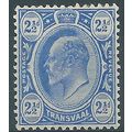 Transvaal 1909 SG276 2 1/2d Bright Blue Mounted...