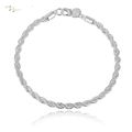 New Women’s Silver Plated 4mm Rope Bracelet