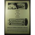 1960 American Express Travelers Cheques Ad - Safest