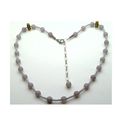 Lavender Opal Glass Beaded Choker Necklace