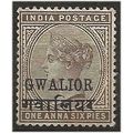 Gwailor (ICS) 1885 SG20 1a6p Sepia Mounted Mint...