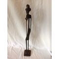 African Tribesman Bronze / Brass Statue 18" Inc...