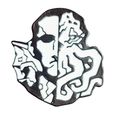 Pin Badge Skull Black & White Enamelled Metal 2...