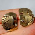 NOT SCRAP 14K GOLD SIGNED DESIGNER Diamond Earr...