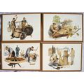 4 old postcards Country Crafts