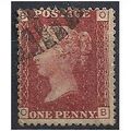 1858 SG43 1d Rd Plate 122 Fine Used Check Lette...