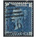 1858 SG47 2d Blue Plate 15 Good Used Check Lett...