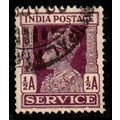 India 1941 King George VI SERVICE 1/2A Used Stamp.