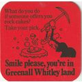 BEER MAT - GREENALL WHITLEY BREWERY - SMILE PLE...