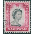 Sarawak 1957 50c. black & carmine SG199 used
