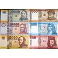 Set of banknotes from Hungary 500 - 20 000 Fori...
