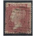 1858 SG43 1d Red Plate 148 Good Used Check Lett...