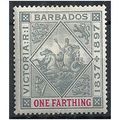 Barbados 1897 SG116 1/4d Grey & Carmine Mounted...