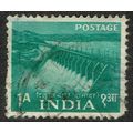 India 1955 Definitive Issue 1a Blue Green SG357 GU