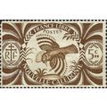 NEW CALEDONIA, BIRD, Kagu, Rhynochetos jubatus, brown 1942, 5cent