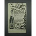 1908 Great Western Extra Dry Champagne Ad