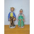 Old Man & Woman w Walking Stick & Book in Hand ...