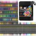 128 Acrylic Paint Markers, Dual Tip Brush Paint...