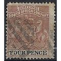Rhodesia 1893 SG22 4d Chestnut & Black Good/Fin...
