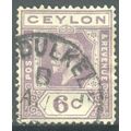 Ceylon stamps 1921 - 6c violet - KGV - used 4
