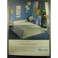 1959 Morgan-Jones Copenhagen bedspread Ad - Is blue you? Bask in it!