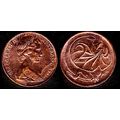 Australia Two Cent 1972 Used Coin Frilled neck-...