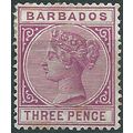 Barbados 1882 SG96 3d Reddish Purple Mounted Mi...