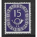 GERMANY REPUBLIC 1951 NUMERAL AND POSTHORN 15pf...