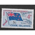 COOK ISLANDS 1967 3c on 4d INTERNAL SELF GOVERN...