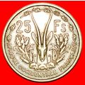 FRANCE: FRENCH WEST AFRICA ★ 25 FRANCS 1956 ANT...