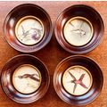 4 hummingbirds brown framed pictures 4" circle ...