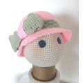 Hat #H06 girls crochet wide brim and bow 6 - 10...