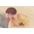Glamour Lady ART Nouveau T Corbella Signed Arti...