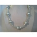 Pearl Necklace Pastel Green Large Faux Pearl 14...