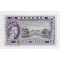 BAHAMAS 1954 QE2 PARLIAMENT BUILDINGS £1 TOP VA...