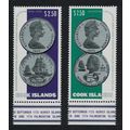 Cook Is. Captain Cook's Voyage Coins 2v 1974 MN...