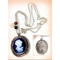 Cameo Pendant Silver Tone Necklace Chain 75 cms...