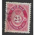 NORWAY 1893 POST HORN TYPE D 25 ORE RED SG 147 ...