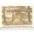 Vintage photo house with pergola & pair of lion...