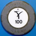Fontana. 100P Casino Chip. Pampanga, Philippine...