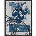 Mi 991: 12 st. blue Fruit: Plums, comb perf. 13