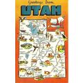 United States UTAH Map Postcard (Dexter S-33914)