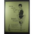 1960 Rose's Lime Juice Ad - Improves The Spirit