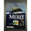 1984 Merit Cigarettes Ad - A World of Flavor - Boat