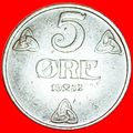 Ⰶ ROSES (1908-1952): NORWAY ★ 5 ORE 1932 KEY DA...