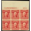320, Mint VLH 2¢ Top Margin Plate Block of Six ...