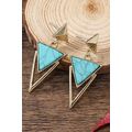 Three Triangles Turquoise Decor Stud Dangle Ear...